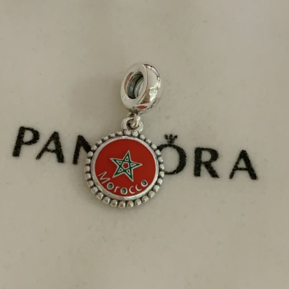 Pandora Morocco Flag Exclusive Dangle Charm Pendant /Exclusive Enamel Dangle